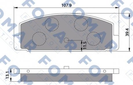 Гальмівні колодки, дискове гальмо (набір) FOMAR FO680181