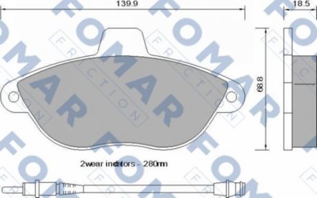 FO742581 FOMAR Тормозные колодки, дискове гальмо (набір)