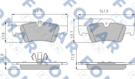 FO859681 FOMAR Тормозные колодки (набір)