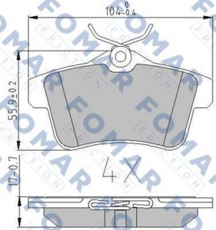 FO896581 FOMAR Тормозные колодки (набір)