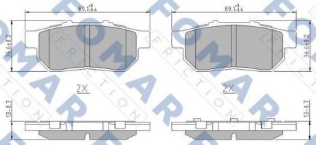 FO902681 FOMAR Тормозные колодки, дискове гальмо (набір)