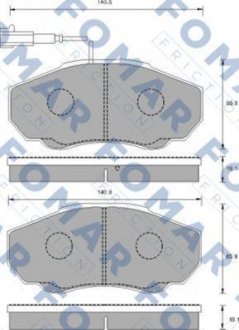 FO909781 FOMAR Тормозные колодки, дискове гальмо (набір)