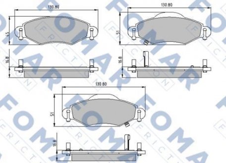 FO913081 FOMAR Тормозные колодки, дискове гальмо (набір)