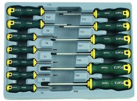 2137 FORCE Набор отверток TORX T5-T45 13 предметов.