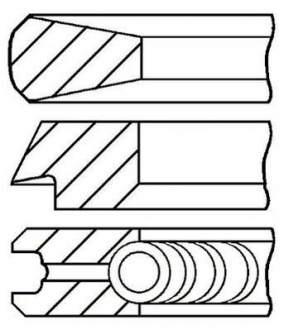 08-121800-00 GOETZE Комплект кілець поршня двигуна (на 1 цилиндр)