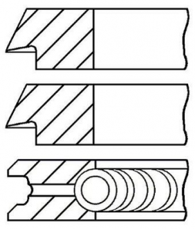 08-325407-00 GOETZE Кольца поршневые компрессора air compressor 75.5 (2/2/4) (пр-во goetze)