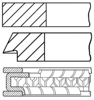 Кольца поршневые daewoo lanos 1,5 8v 76,75 1,50 x 1,50 x 3,00 mm GOETZE 08-438605-00