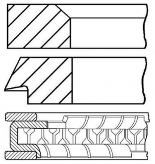 08-784100-00 GOETZE Комплект кілець поршневих с 3 шт.