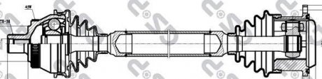 Привод прав. Audi A4/vw passat 1.9TD-2.8 97-00 (abs) GSP 261019