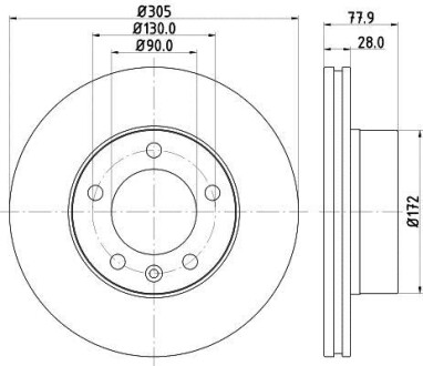 Тормозной диск перед Master/Movano 00- (R16) Hella pagid 8DD355108-931