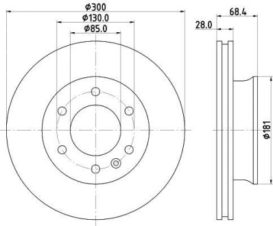 Тормозной диск перед. Sprinter/Crafter 06- (300x28) Hella pagid 8DD355117-621