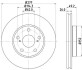 Тормозной диск перед. Auris/Corolla 12- 1.2-1.8 (PRO) Hella pagid 8DD355119-661 (фото 1)