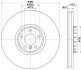 HELLA PRO HIGH CARBON BMW Гальмівний диск передн. правий X5 (E70), X5 (F15, F85), X6 (E71, E72) 8DD 355 120-731