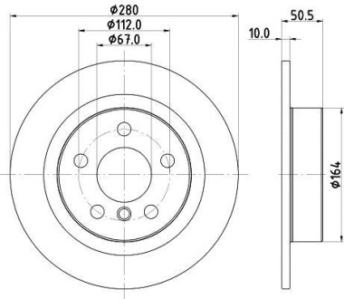 HELLA PRO BMW Диск гальмівний задній X1/F48 Hella pagid 8DD 355 122-661 (фото 1)