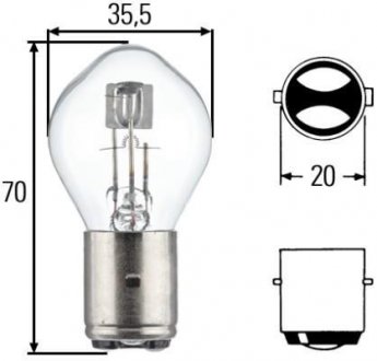 8GD002084131 HELLA Ліхтар накалу, основная фара, Ліхтар накалу, основная фара