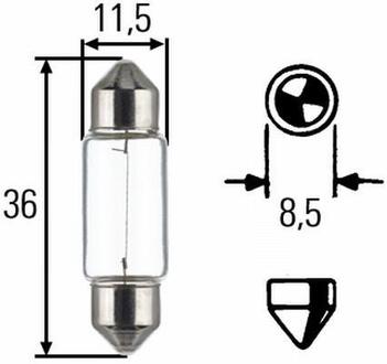 8GM 002 092-123 HELLA HELLA C5W 12V 5W Лампа розжарювання (блістер 2 шт) STANDARD