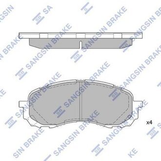 SB SP1629 Hi-Q (SANGSIN) Комплект гальмівних колодок с 4 шт. дисків