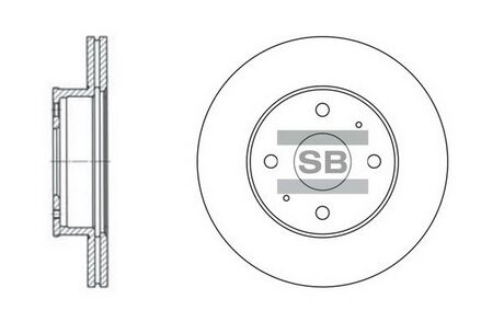 SD1004 Hi-Q (SANGSIN) Диск тормозной hyundai verna 99-05 передн. (пр-во sangsin)