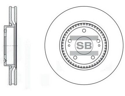 SD1005 Hi-Q (SANGSIN) Диск тормозной hyundai nf sonata(16) lotze передн. (пр-во sangsin)
