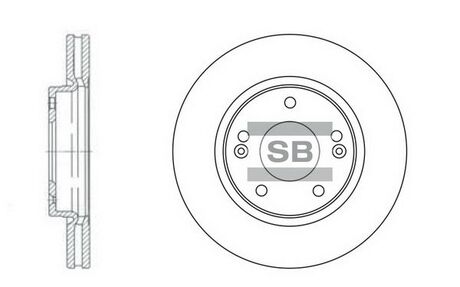 SD1040 Hi-Q (SANGSIN) Диск тормозной hyundai trajet xg,santafe2.0(15) передн. (пр-во sangsin)