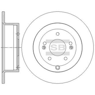 SD1082 Hi-Q (SANGSIN) Диск тормозной hyundai santa fe (cm) 2.7 (4x4, v6 gls, v6 gls 4x4) задн. (пр-во sangsin)