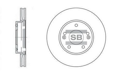 SD2002 Hi-Q (SANGSIN) Диск тормозной kia carens 06- передн. (пр-во sangsin)