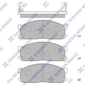 SP1044 Hi-Q (SANGSIN) Колодка торм. диск. kia besta 2.2d 92-97 mazda e2000,e2200 передн. (пр-во sangsin)