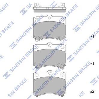 SP1049 Hi-Q (SANGSIN) Колодка торм. диск. mazda 121 1.1, 1.3 87-90 передн. (пр-во sangsin)