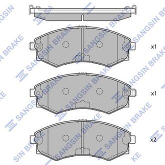 SP1054-F Hi-Q (SANGSIN) Комплект гальмівних колодок с 4 шт. дисків