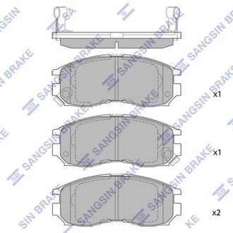 SP1134 Hi-Q (SANGSIN) Колодка торм. диск. mitsubishi galant, lancer 90- передн. (пр-во sangsin)