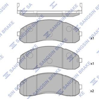 SP1148 Hi-Q (SANGSIN) Комплект гальмівних колодок - дискові