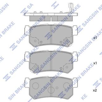 SP1151 Hi-Q (SANGSIN) Колодка торм. диск. ssangyong rexton 04- задн. (пр-во sangsin)