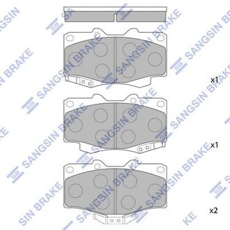 SP1222 Hi-Q (SANGSIN) Колодка торм. диск. toyota landcruiser 90 3.0d-4d 16v 00.10- передн. (пр-во sangsin)