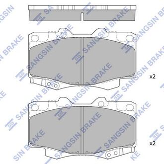 SP1375 Hi-Q (SANGSIN) Колодка торм. диск. toyota hi-lux 4x4 передн. (пр-во sangsin)