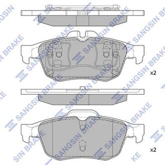 SP1396 Hi-Q (SANGSIN) Комплект гальмівних колодок с 4 шт. дисків