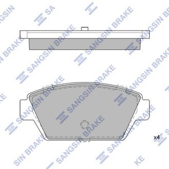 SP1514 Hi-Q (SANGSIN) Комплект гальмівних колодок с 4 шт. дисків