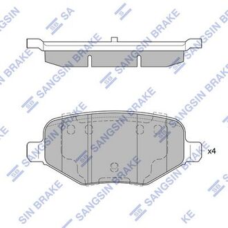 SP1621 Hi-Q (SANGSIN) Кт. Тормозные колодки дисковые