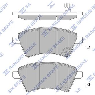 SP1751 Hi-Q (SANGSIN) Колодка торм. диск. fiat sedici 06- передн. (пр-во sangsin)