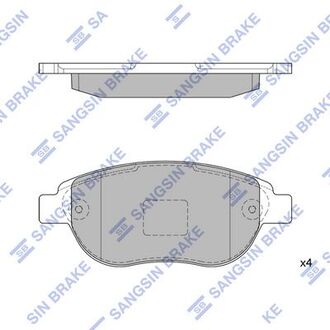 SP2073 Hi-Q (SANGSIN) Колодка торм. диск. peugeot 307 передн. (пр-во sangsin)