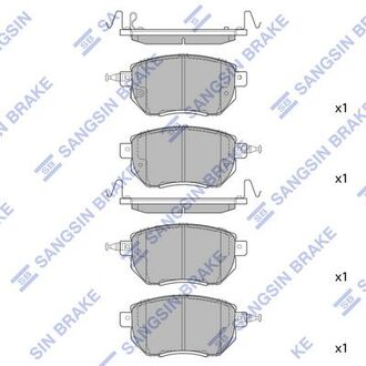 SP2107 Hi-Q (SANGSIN) Комплект гальмівних колодок с 4 шт. дисків