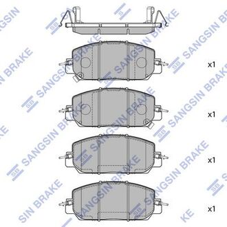 SP4176 Hi-Q (SANGSIN) Комплект гальмівних колодок с 4 шт. дисків