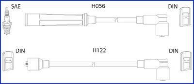 134474 HITACHI HITACHI VW К-кт высоковольтных проводов Golf I,Passat,Derby