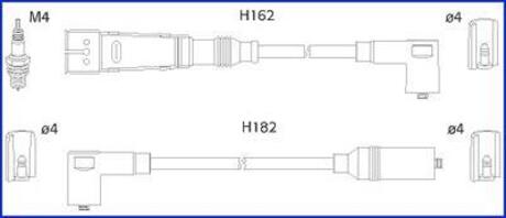 134701 HITACHI HITACHI SKODA Комплект высоковольтных проводов OCTAVIA I Combi (1U5) 1.6 98-04