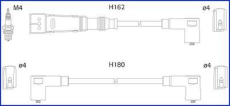 134707 HITACHI HITACHI VW К-кт высоковольтных проводов Golf III,Polo,Vento,Seat 1.4/1.6