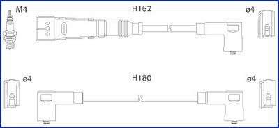 134715 HITACHI HITACHI VW К-кт высоковольтных проводов 80,100,Passat 2.0/2.2