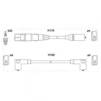 134766 HITACHI HITACHI VW К-кт высоковольтных проводов Golf III,IV 1.6 94-