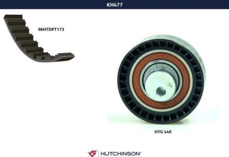 KH477 HUTCHINSON Комплект ГРМ Renault Kangoo, Logan 1.6 (08-) (KH477) Hutchinson