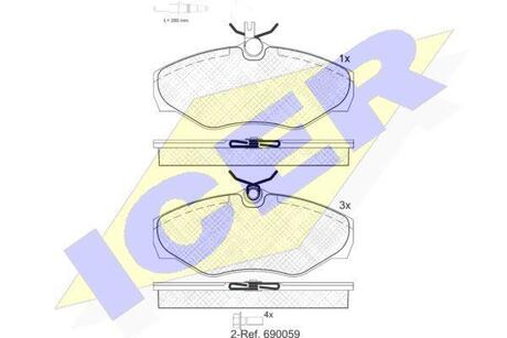 141315-203 ICER Комплект гальмівних колодок (дискових)