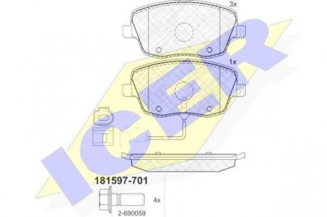 181597-701 ICER Колодки тормозные