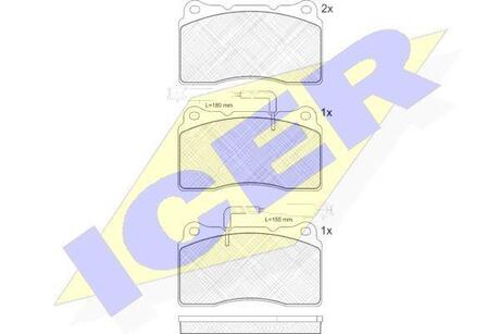 181730 ICER Комплект гальмівних колодок (дискових)